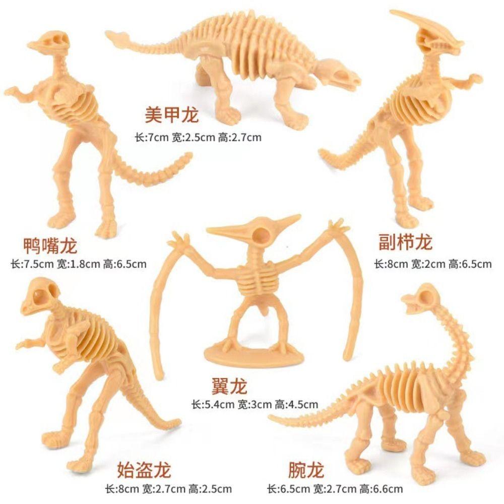 6 шт. Пластиковый скелет динозавра ПВХ имитация модели динозавра набор игрушек динозавров образовательные