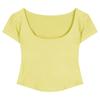 Pure Desire Square Neck with Chest Pad Short Sleeve T-Shirt Women's Summer Spice Girls Sexy Skinny Slim Short Top Bottom Shirt