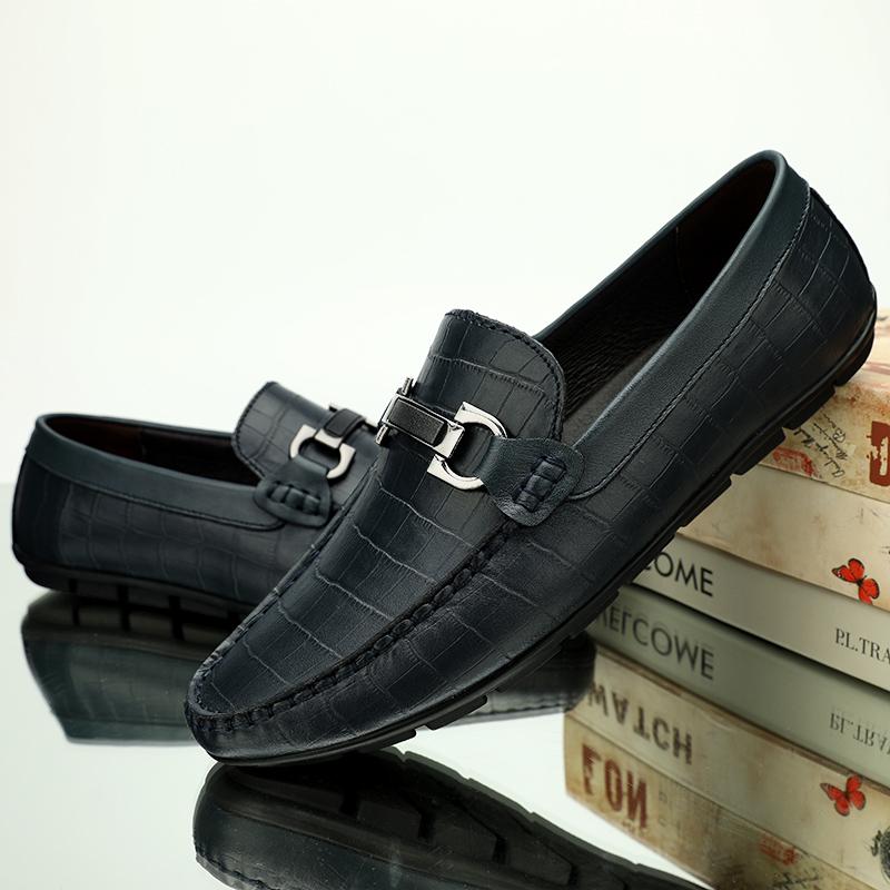 FashionGenuine Leather Men Casual Shoes Retro Luxury Brand Classic Mens Loafers Moccasins Man Quality Breathable Business Slip On Shoes