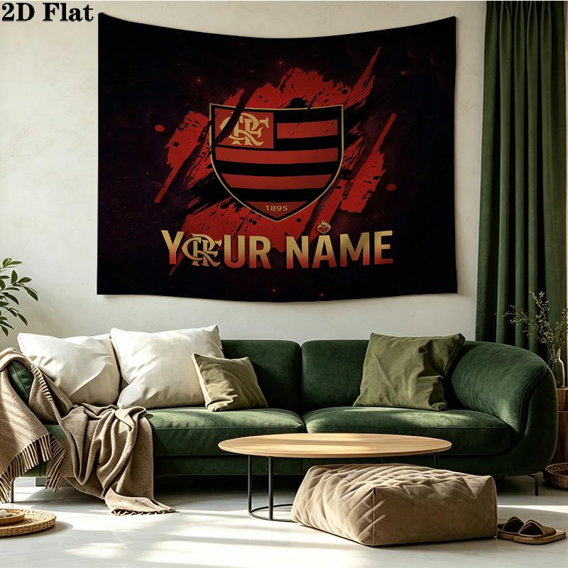 Custom Name Flamengo Printed Tapestry – Wall Hanging for Bedrooms, Dorms, and Home Decor