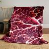 Red Meat Texture Blanket Design Patterned Blanket, Flannel, Suitable for All Seasons, Home Decor, Warm and Cozy