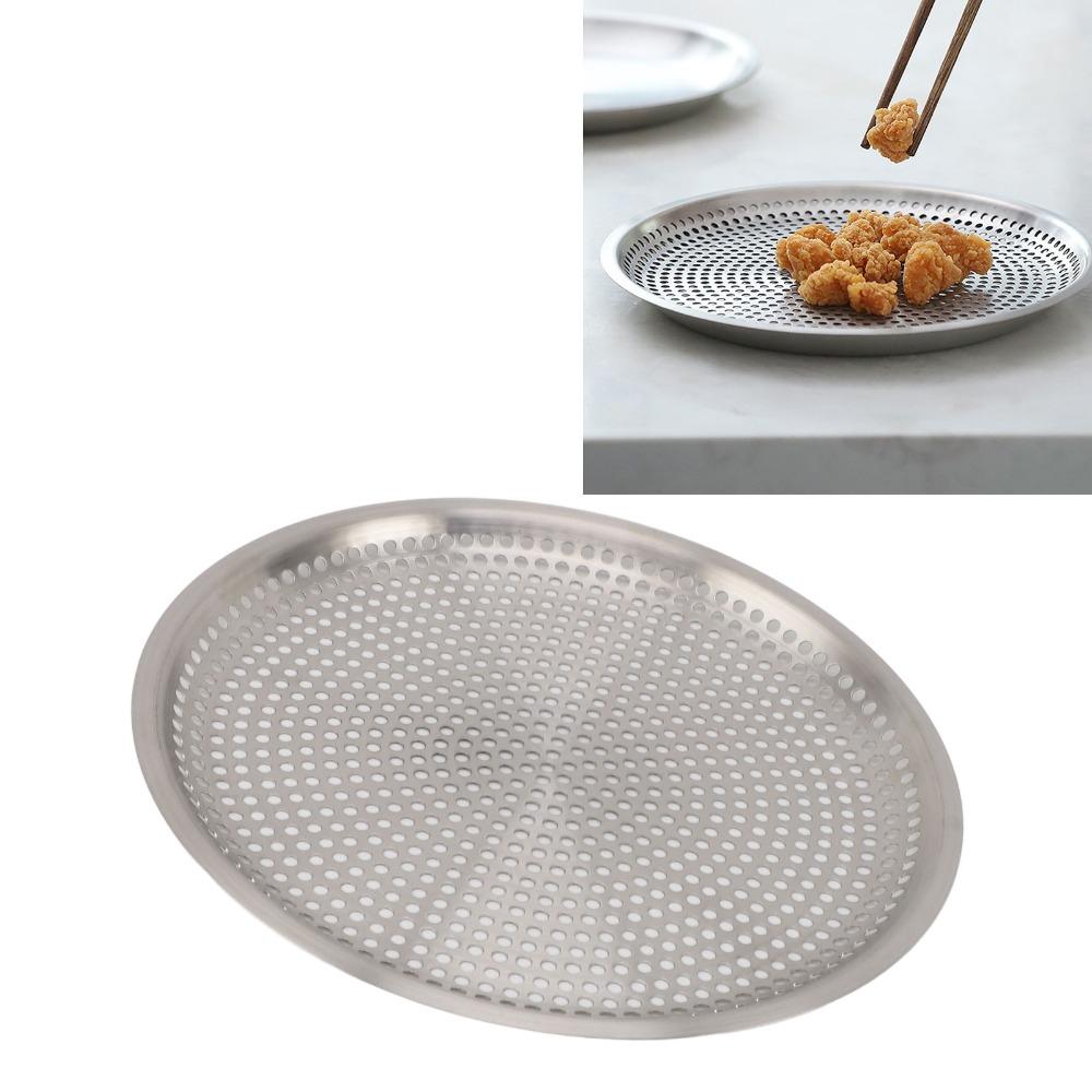 Round Vegetable Tray Draining Hole Tableware Easy To Clean Food Plate Draining