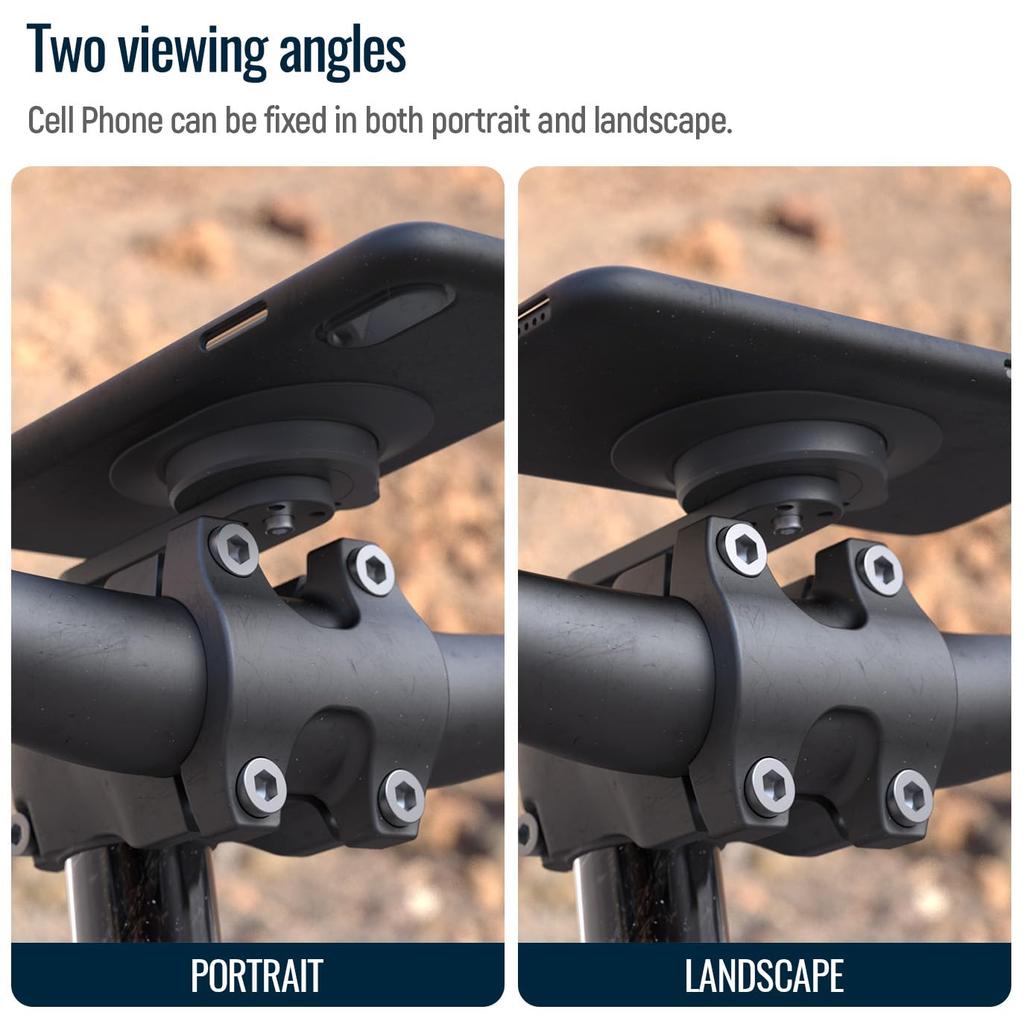 Sincetop Bicycle Phone Bundle Smartphone Aluminum Phone Holder for Mountain Bikes and Road Quick Connect Clip MTB Bar Compatible with iPhone Black