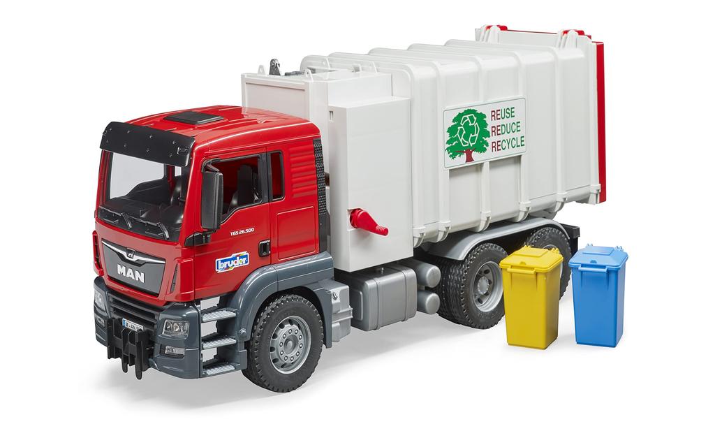 BRUDER MAN Side-opening Garbage Truck RED BR03761