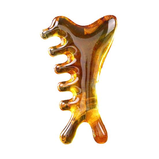 Массажер для кожи головы 4-в-1, расческа с широкими зубьями, смоляной инструмент Гуаша для терапии головы и лица, акупрессура и стимуляция меридианов