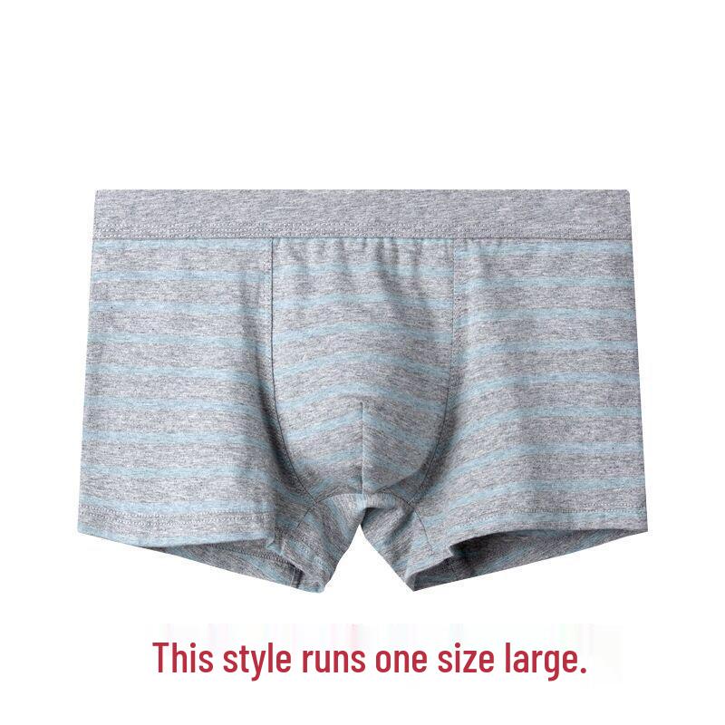 Мужские трусы-боксеры средней посадки из чистого хлопка в полоску, больших размеров, спортивные и модные.