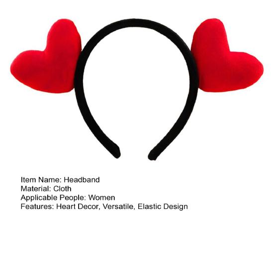 Повязка на голову с красным сердечком, легкий эластичный обруч для волос, повязка на голову на День святого Валентина, женский универсальный аксессуар для волос