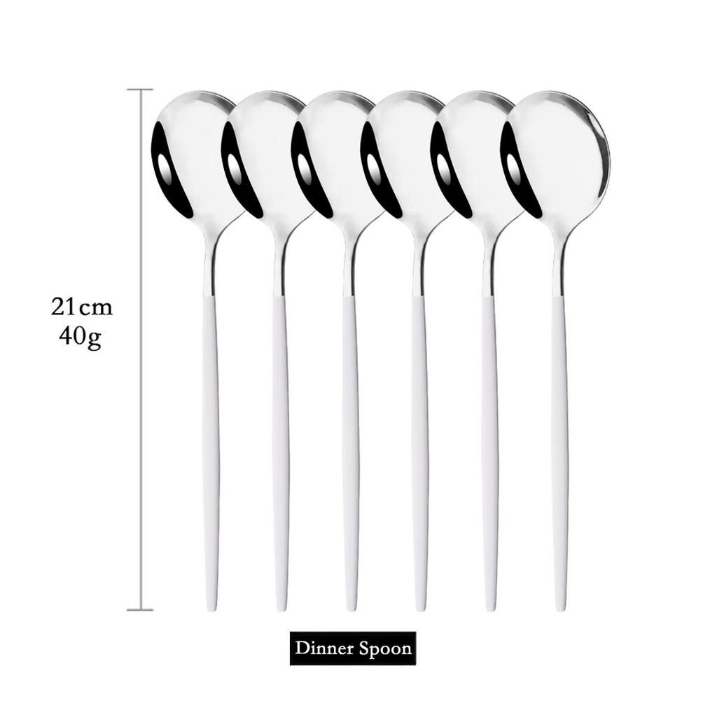 6 шт. красочная столовая посуда, набор ложек, зеркало с длинной ручкой, ложка из нержавеющей стали, столовые приборы, посуда, кухонные аксессуары