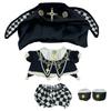 Niannyyhouse 10cm 20cm Plush Clothes Hat Jacket Checkered Pants Shoes Black and Gold Suit Cotton Doll Dress-Up Doll Accessories (Black-20cm)