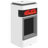 Ceramic Electric Heater, 1500W Fan Space Heater with 3 Modes, 24H Timer, Flame Effect, Oscillation for Bedroom, White