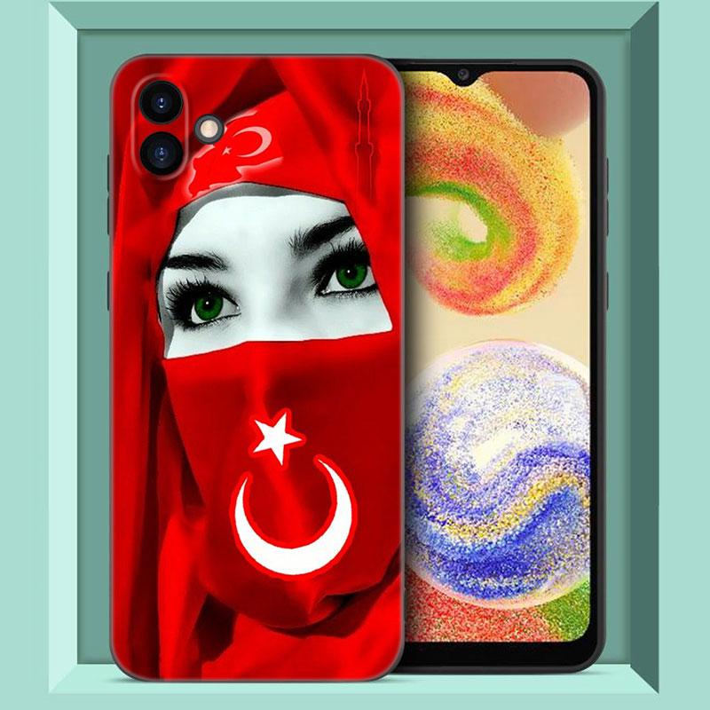 Turkey Turkish Flag Black Phone Case For Samsung Galaxy A01 A03 Core A04 E A02 A05 A10 A20 A21 A30 A50 S A6 A8 Plus A7 2018