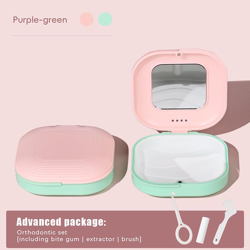 Магнитный футляр для зубного ретейнера с зеркалом, контейнер для капп-элайнеров, для брекетов, для хранения съемных протезов