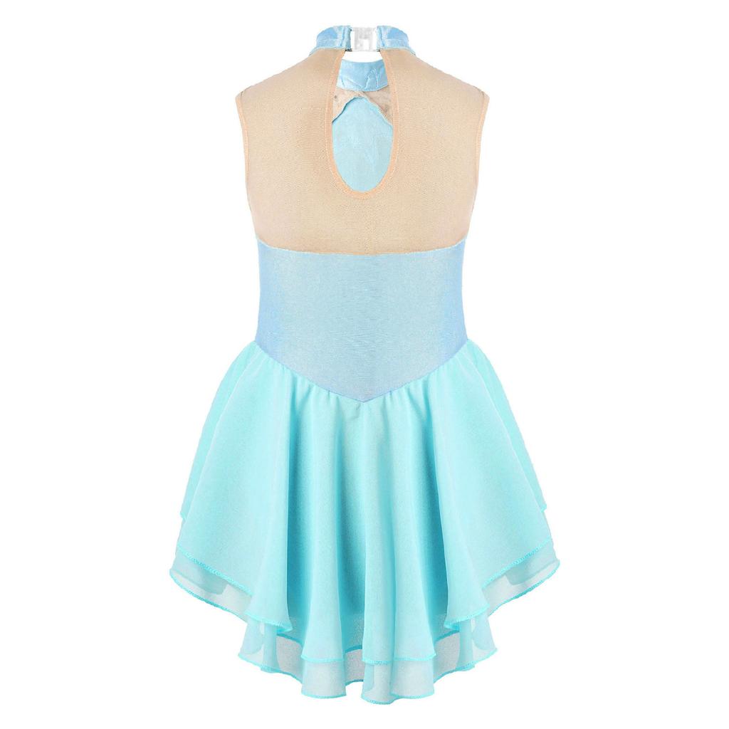 Платье для фигурного катания на коньках со стразами для девочек, детское платье для балета и танцев, детское гимнастическое платье для лирических танцев, костюмы