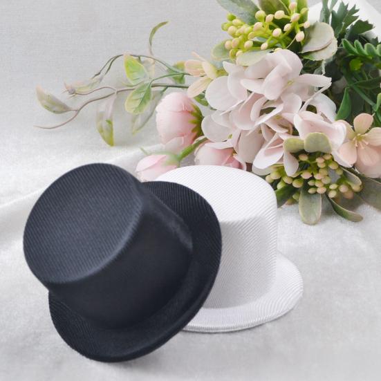 Мини Цилиндр 9см ЕВА Топперы для Кукол Рукоделия Черный/Белый Аксессуар для Костюма Питомца Рождественское Украшение