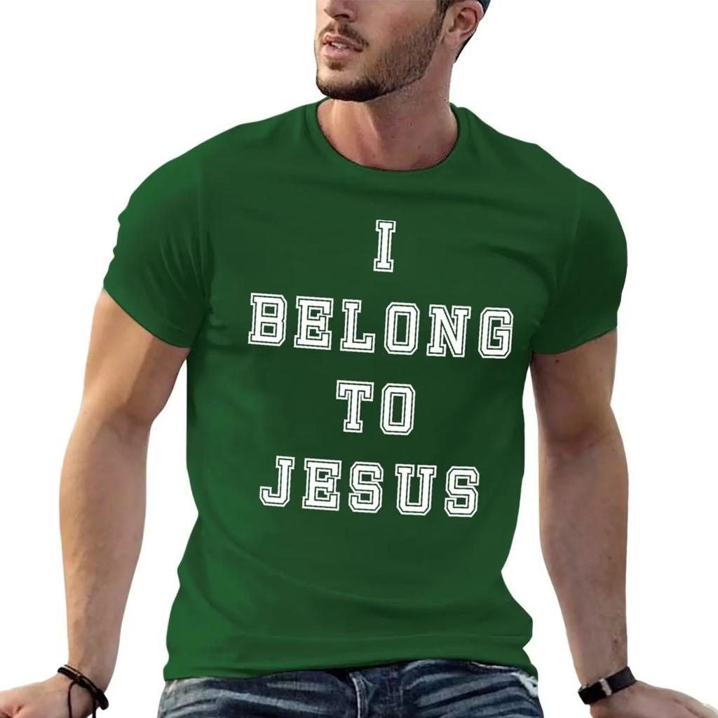 Men T Shirt New Kaka I Belong To Jesus Letter Top Boys Tee Clothing Oversized Streetwear Loose Casual Short Sleeve Trendy Unisex