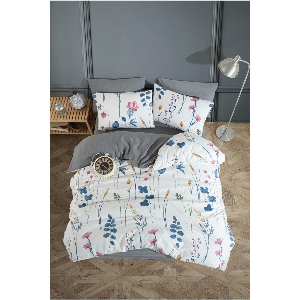 Sahara, Patterned Double Duvet Cover Set With Elastic Sheets, Reusable On Both Sides