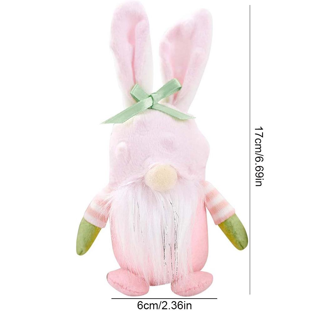 Easter Bunny Gnome Decorations, Cute Rabbit Handmade Easter Gnome Plush Doll Decor, Spring Easter Day Home Table Decor