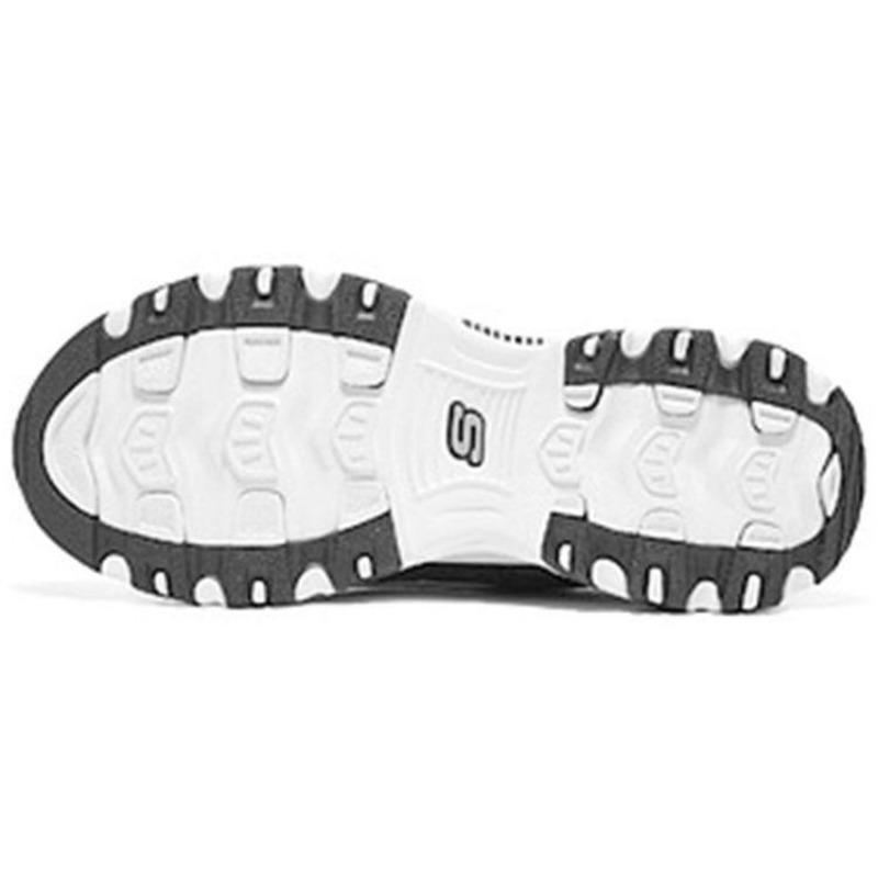 Skechers D'LITES 1.0 Мужские Сетчатая ткань Синтетическая замша Замша Вельвет Износостойкие Низкие Папины кроссовки Черный 237153-BKW