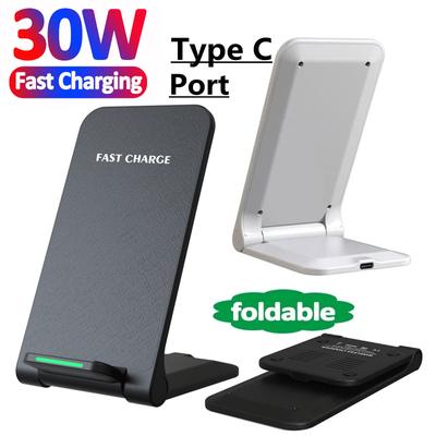 Подставка для беспроводного зарядного устройства 30 Вт для iPhone 14 13 12 11 X Pro Max Samsung S22 S20 S10 Xiaomi, станция быстрой зарядки, держатель для телефона