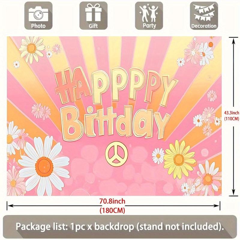 Party Backdrop Retro Hippie Bohemian Floral Retro Peace Hippie Bohemian Signs Designs Dorm Photo Booth Decor Birthday Party Decor