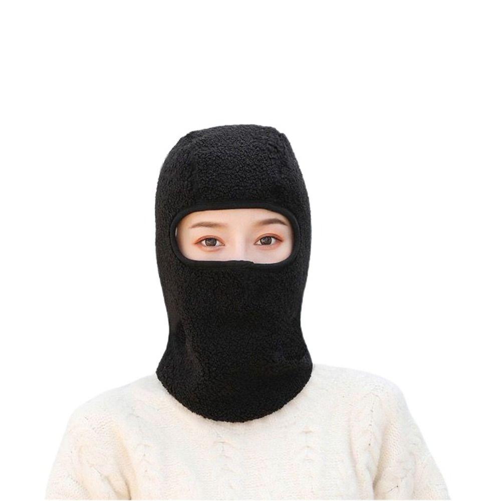 Neck Protection Face Mask Thickened Beanies Breathable Balaclava Cap  Ladies