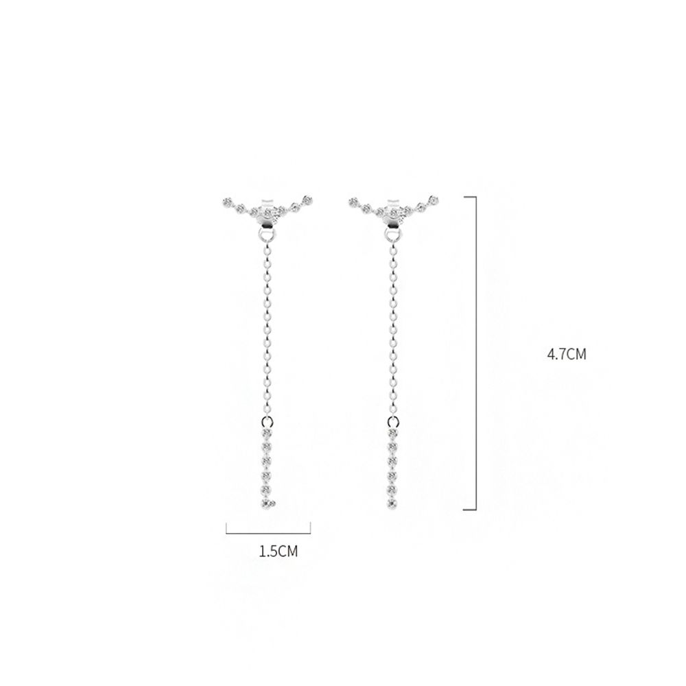 Jewelry Women Chain Rhinestone Earrings Long Earrings Female Stud Earrings Korean Style Earrings