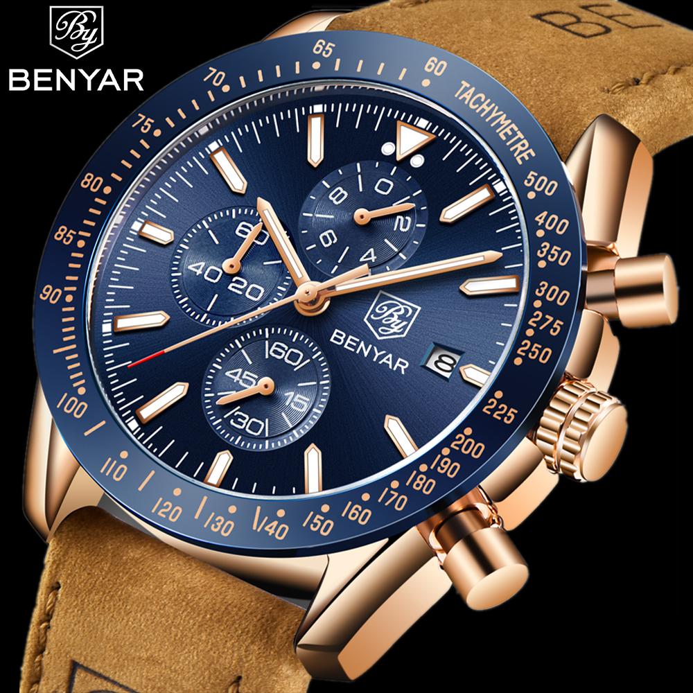 BENYAR 5140 Casual Sports Men Watch Luxury Waterproof Men Quartz Watches Chronograph Men Clock Relogio