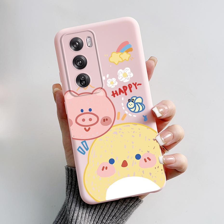 Чехол для OPPO Reno 12 Pro Милый Мультяшный Медведь Лягушка Задняя Крышка Матовый Силиконовый Мягкий Чехол для Телефона Для OPPO Reno 12 Reno12 Pro 5G Fundas