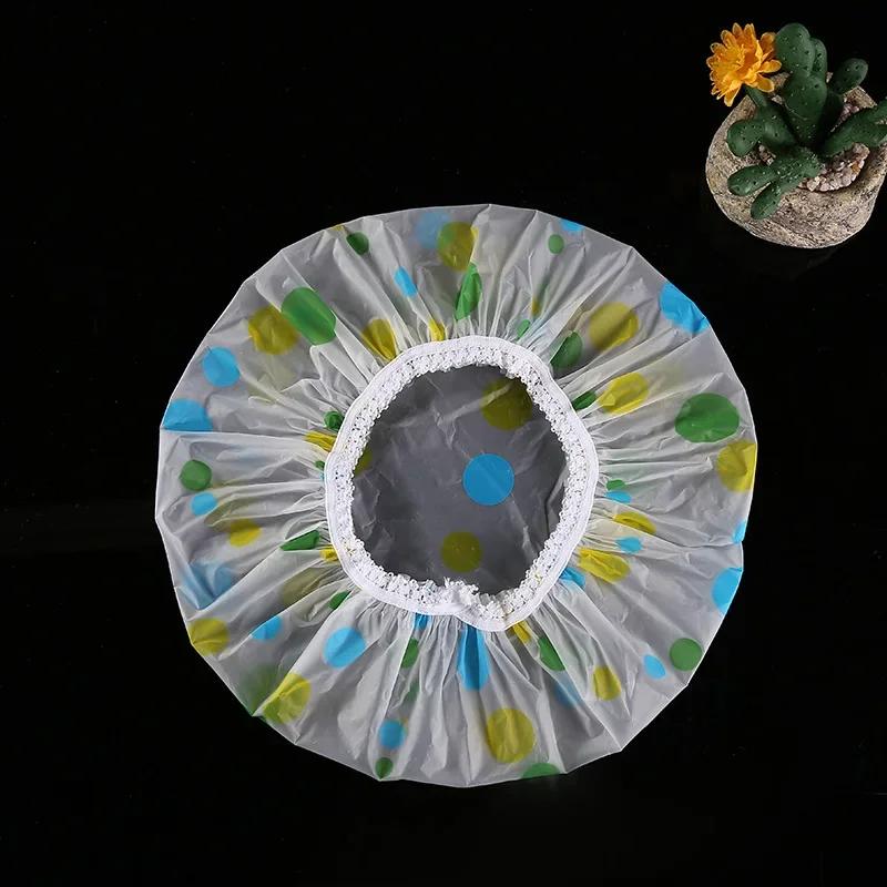 Многоразовая шапочка для душа с резинкой, водонепроницаемая и утолщенная, для купания, для женщин, идеально подходит для парикмахерской и домашнего использования