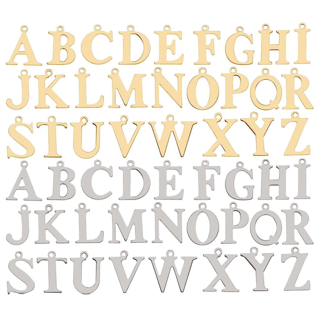 Подвески с буквами алфавита из нержавеющей стали, ювелирные аксессуары для самостоятельного изготовления ожерелий, браслетов и серег