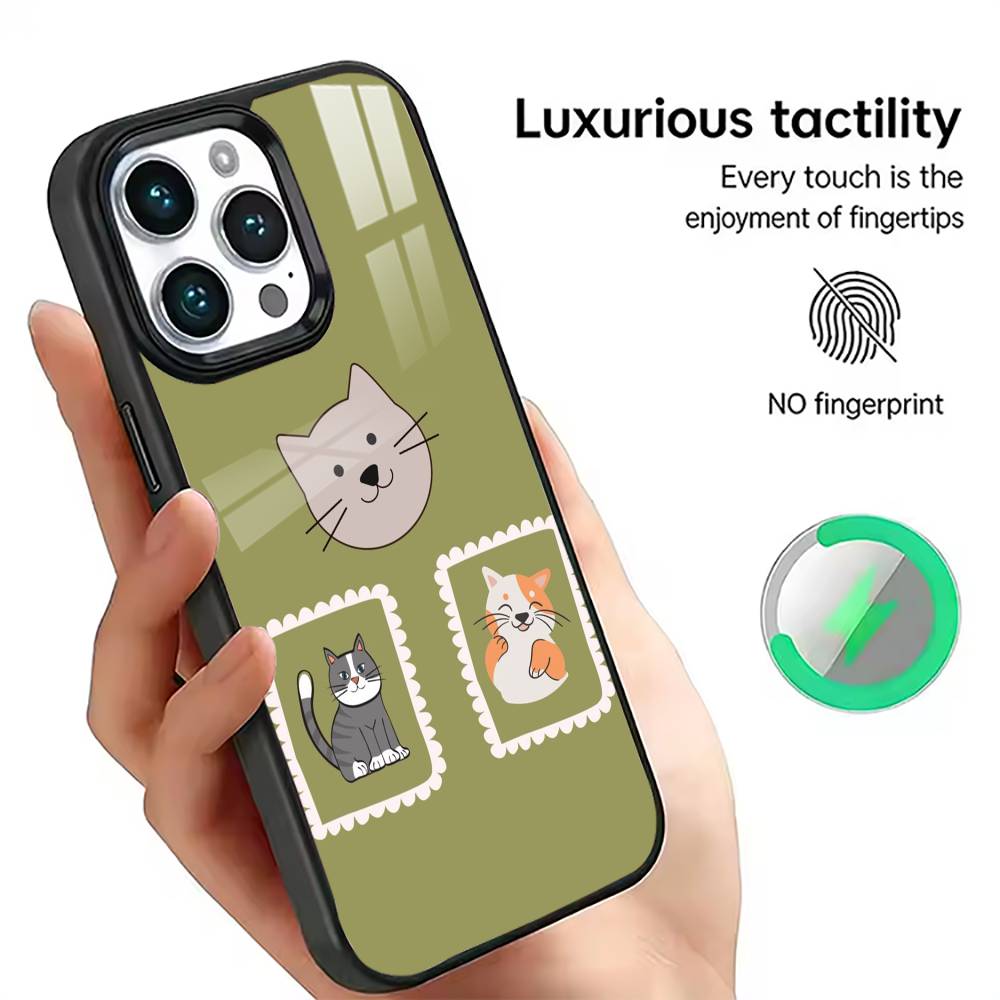 Three Cats Phone Case For iPhone17,16,15,14,13,12,11 Plus,Pro Magnetic with Magsafe Wireless Charging