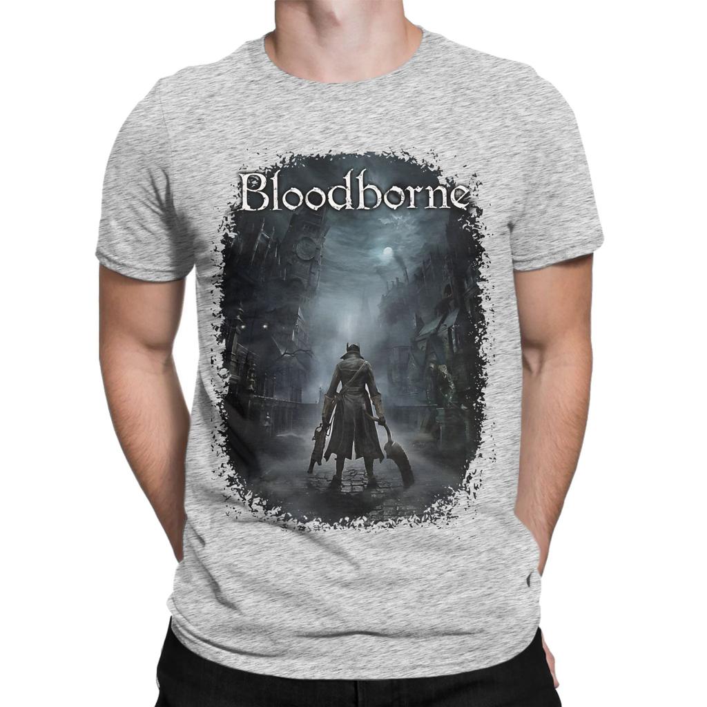 Основной Охотник в Ярнаме Для Геймеров Базовая Футболка Летняя Bloodborne Футболки Унисекс Хлопок Круглый Вырез Большой Размер Верхние Футболки Футболка