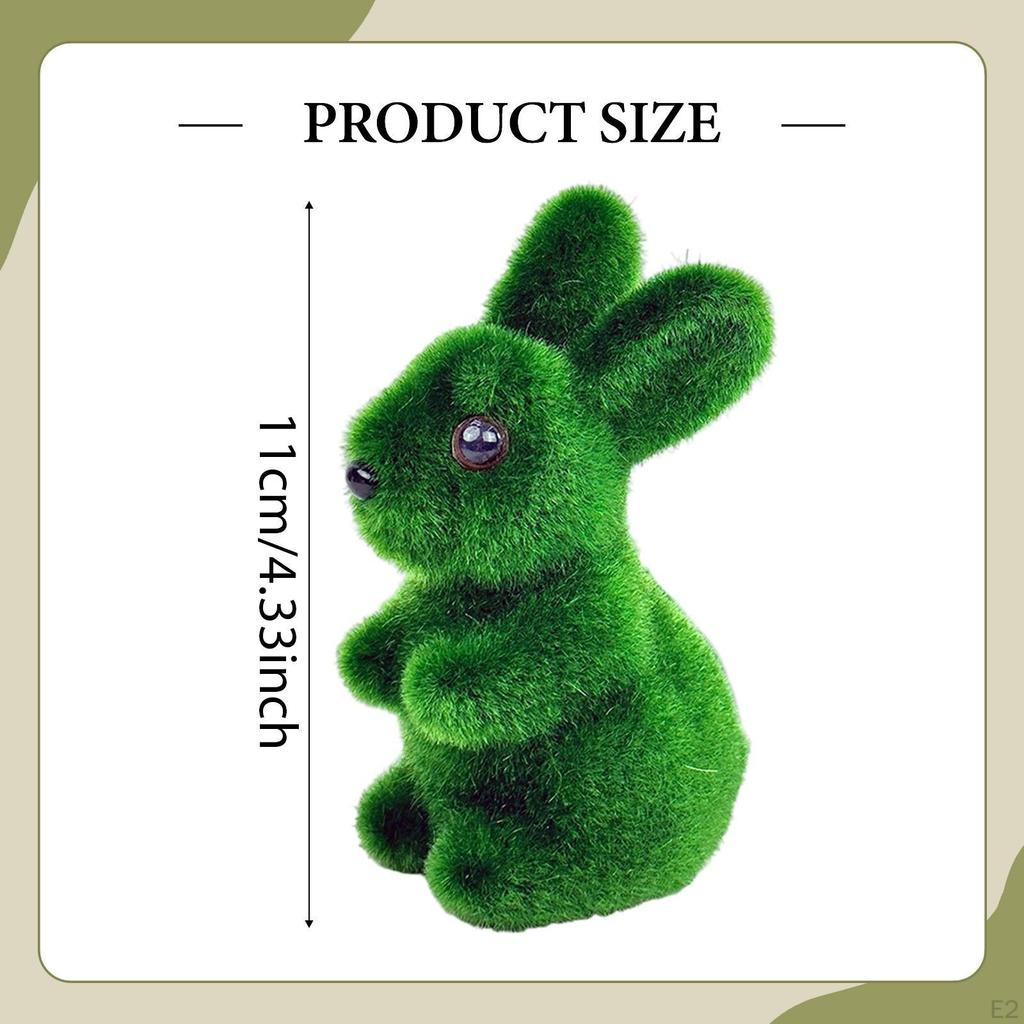 Flocked Rabbit Statue Foam Bunny Miniature Figurine Desk Table Centerpiece Artificial Animal Figure