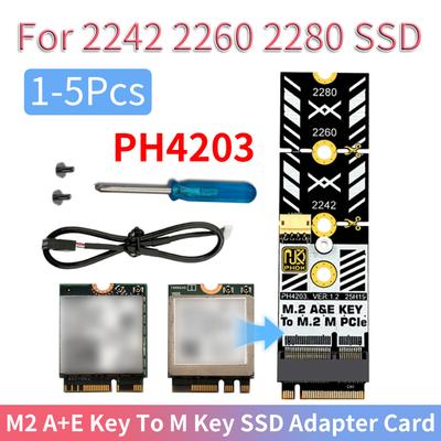 2/3/5 шт. Адаптер для WiFi-карты M.2 на NVMe, инструменты в комплекте, M2 A+E ключ на M2 NVME, адаптер-конвертер для SSD 2230 2242 2260 2280