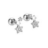 Star Stud Earrings Ladies Silver 925 Compatible with Metal Allergies Zirconia Small Cute Earrings Gold Birthday Mother's Day Anniversary Christmas