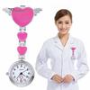 Women Lady Cute Love Heart Quartz Clip-on  Nurse Pocket Watch