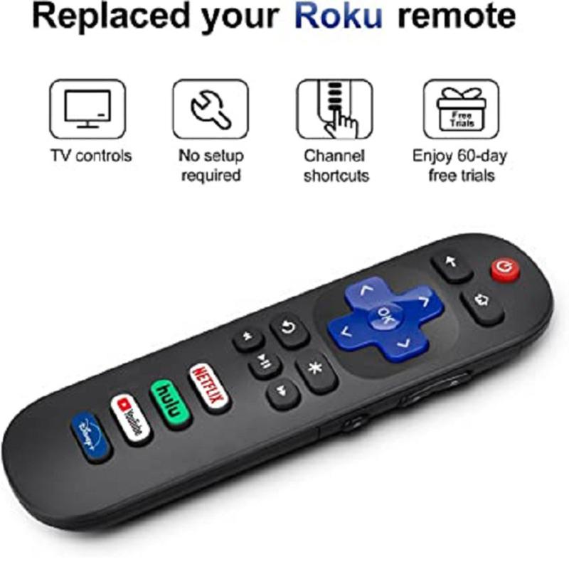 Replacement Remote Control For Roku Smart Led Tv Television For Netflix Youtube Hulu Disney