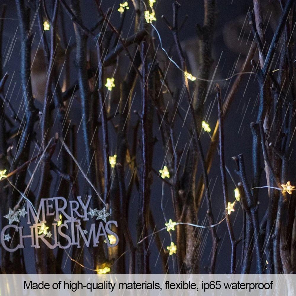 PVC Star Light String Battery Powered Fairy Lights Copper Wire Starry Light Hanging On Walls