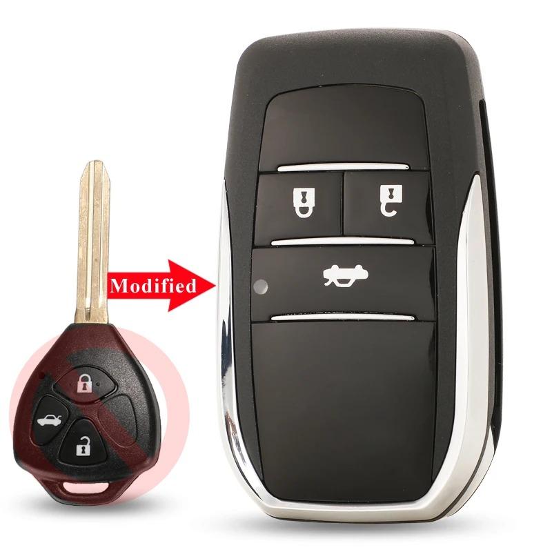 Upgrade 2/3/4 Button Flip Key Case For Toyota Reiz Camry Rav4 Yaris Corolla 4Runner Avlon Folding Car Remote Key Shell