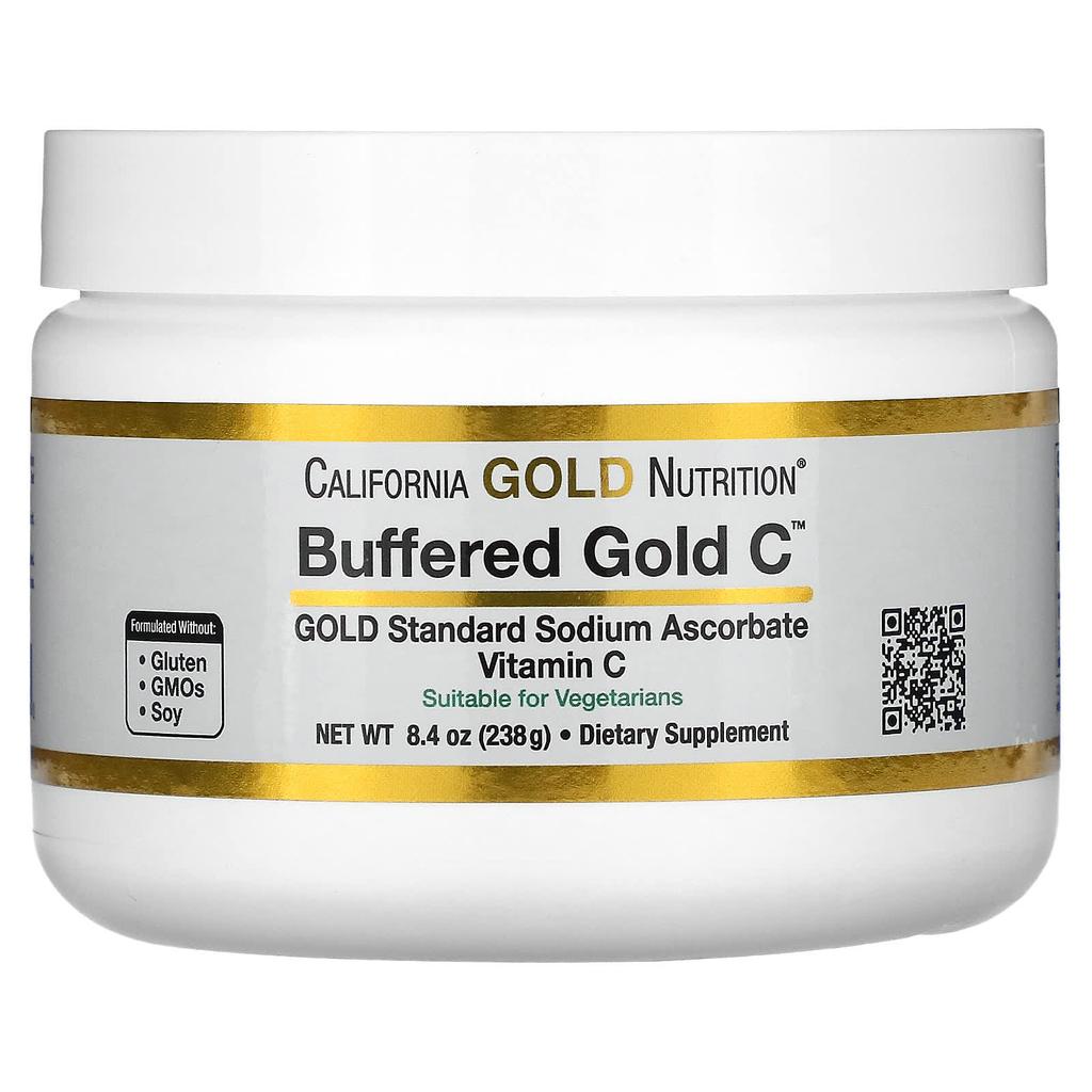 Buffered Gold C, Non-Acidic Vitamin C Powder, Sodium Ascorbate, 238G(8.40Oz)
