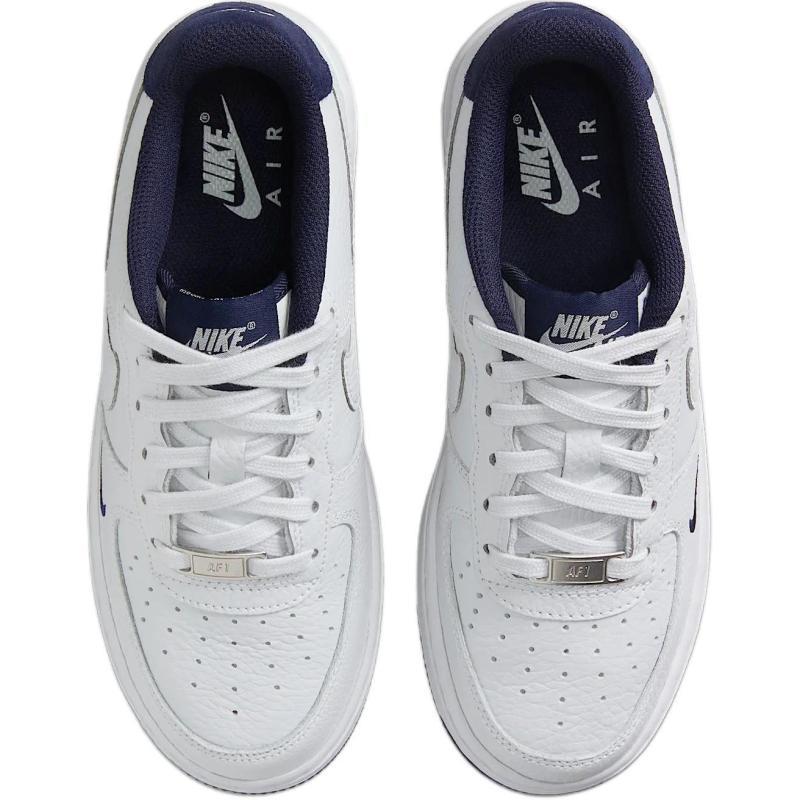 Nike Air Force 1 Lv8 Slip Resistant Shock Absorbers Low Top Kids' Skateboarding Shoes White/Black/Dark Blue Sneakers HF0952-001