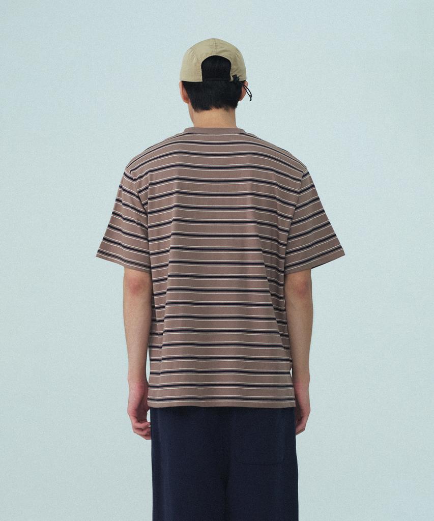 REST&RECREATION Stripe Pocket T-Shirt - Khaki