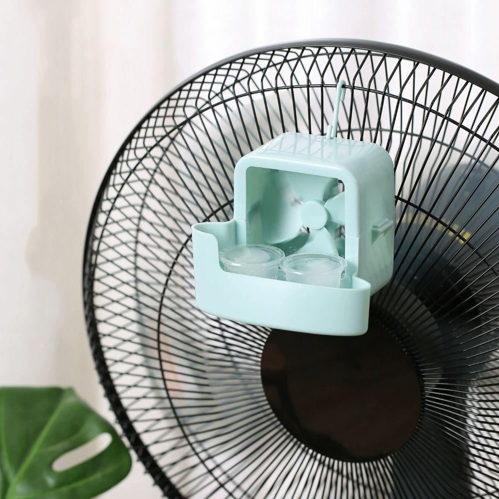 Quickly Cooling Ice Cube Storage Box 4 Ice Cups Small Fans Portable Electric Fans Cooler  Summer