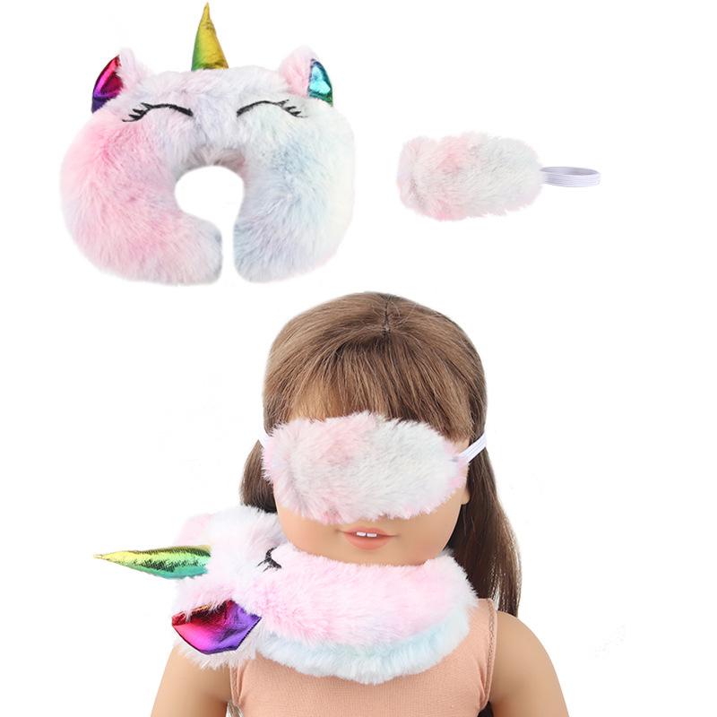 Doll Sleeping Bag for 43cm Dolls Lovely Unicorn Pillow 10-18inch Baby New Born Dolls Accessories American Girl's Birthday Gift