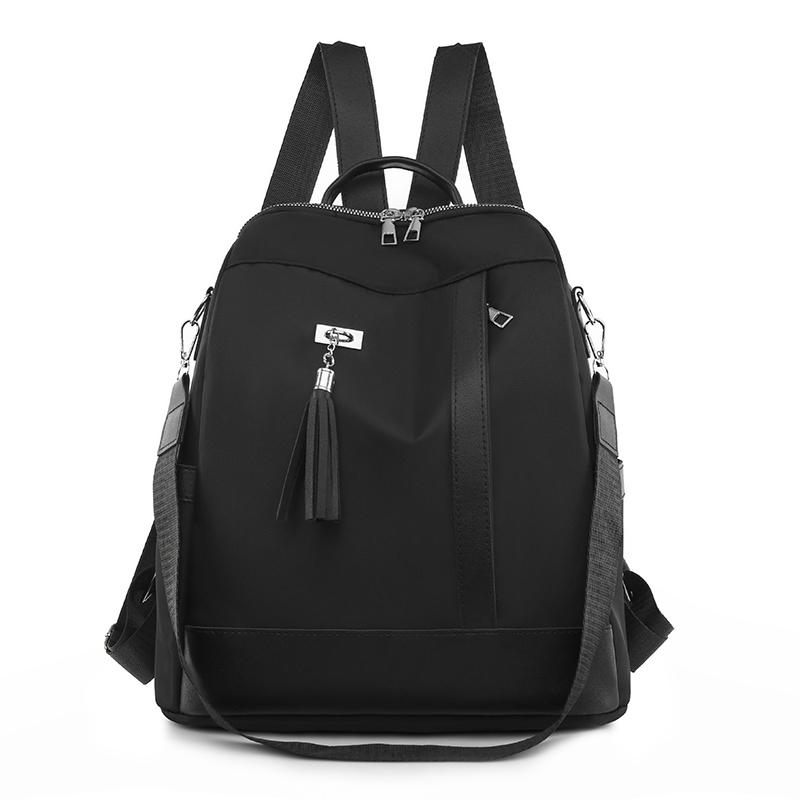 Новый большой вместительный простой стильный повседневный женский рюкзак Mochila для путешествий, дизайнерский рюкзак с кисточками, водонепроницаемая тканевая большая женская сумка на плечо