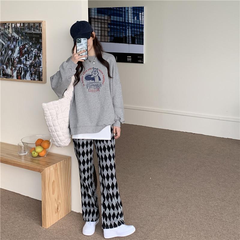 Women Long Sleeve O Neck Loose Pullovers Female Tops Solid Color Sweatshirts