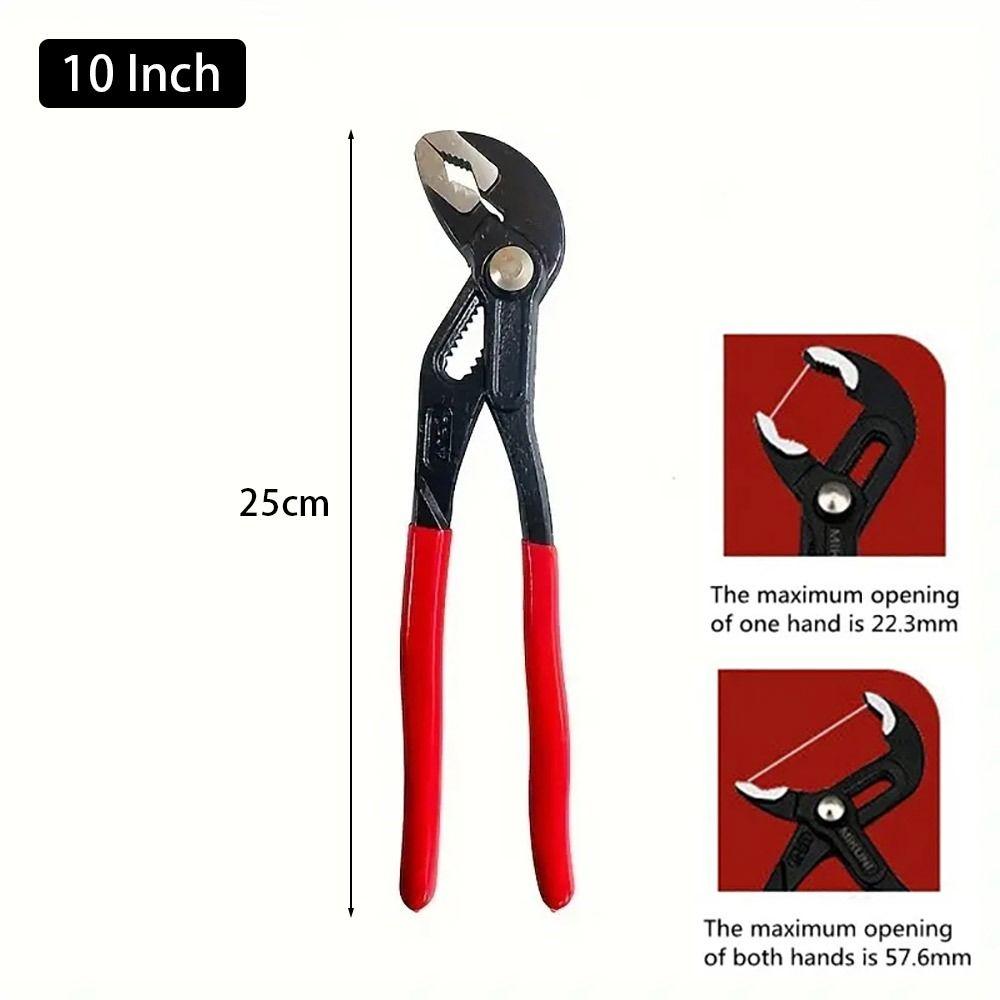 1Pcs Large Opening Water Pipe Plier Plumber Plumbing Waterpump Pliers Durable Clamp Wrench