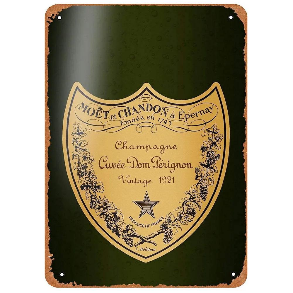 Металлические жестяные таблички Шампанское Апероль Настенная декоративная табличка Винтажный художественный плакат Железная живопись для мужской пещеры Дома Кафе Сада Клуба Бара