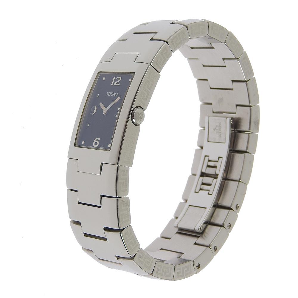 VERSACE Watches Silver/black blackDial Stainless Steel Quartz Analog display Women Used