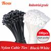 Self-locking Plastic Nylon Tie 100PCS/bag Black Zip Wraps Strap Nylon Cable Tie Set Fastening Ring Loop Wire Wrap